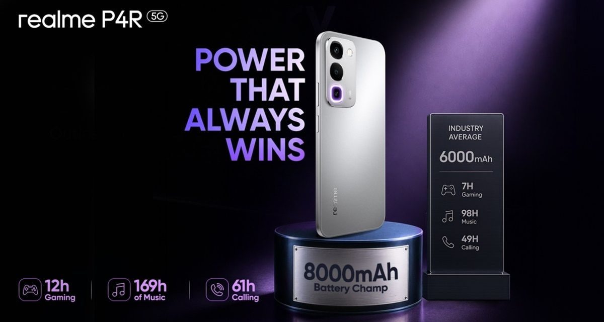Realme P4R 5G Smartphone Mid-Range Baterai 8.000 mAh